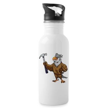 Eagle Hammer Tool Workshop Caretaker - Water bottle with straw - white - Right