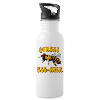 Cowboy Biene Cowbee Bee-Haa - Trinkflasche mit integriertem Trinkhalm - Weiß - Rechts
