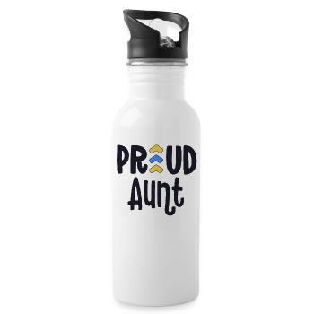Proud Aunt Down Syndrome Grandma Family T21 - Water bottle with straw - white - Right