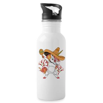 Cinco De Mayo Party Süßes Dabbing mexikanisches Einhorn - Trinkflasche mit integriertem Trinkhalm - Weiß - Rechts