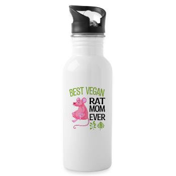 Rat Vegan - Water bottle with straw - white - Right