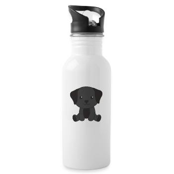 Labrador chiens mignons drôle Labrador - Gourde avec paille intégrée - blanc - Droite