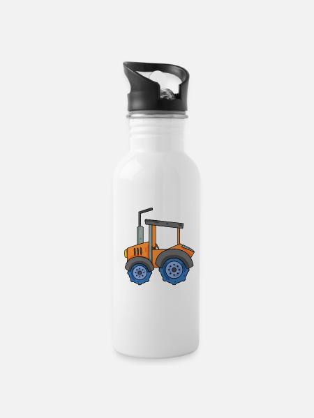 Machines agricoles Tracteur Véhicules agricoles - Gourde avec paille intégrée - blanc