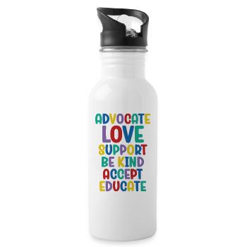 Plaidoyer Amour Soutien Accepter Soyez gentil - Gourde avec paille intégrée - blanc - Droite