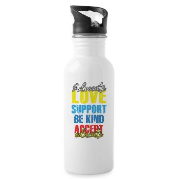 Plaidoyer Amour Soutien Accepter Soyez gentil - Gourde avec paille intégrée - blanc - Droite