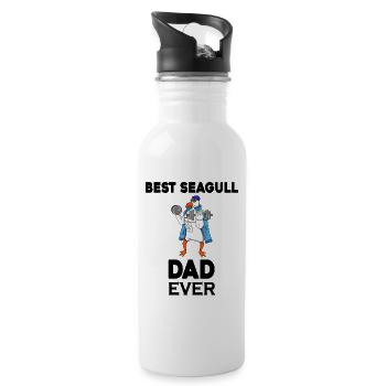 Daddy Daddy North Sea Best Seagull Dad - Water bottle with straw - white - Right