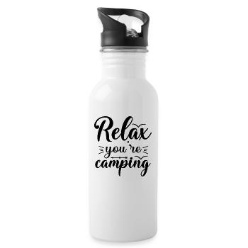 Détendez-vous, sur la chemise de randonnée du camping - Gourde avec paille intégrée - blanc - Droite