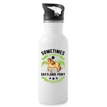 Shetland Pony Cadeau Shetland Pony Shetty - Gourde avec paille intégrée - blanc - Droite