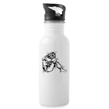 Grief Depression - Water bottle with straw - white - Right