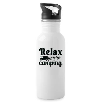 Hiking Nature Mountain Mountains - Water bottle with straw - white - Right