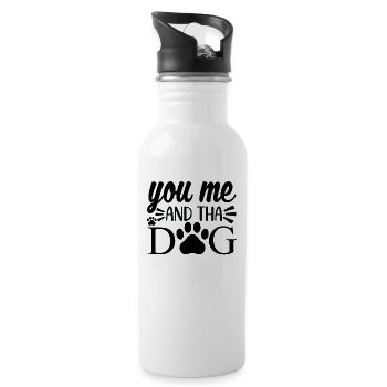 you me and the dogs - Water bottle with straw - white - Right