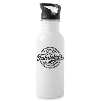 Fahrlehrer das Original - Trinkflasche mit integriertem Trinkhalm - Weiß - Rechts