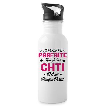 Je ne Suis pas Parfaite Mais je suis Chti Cadeau - Gourde avec paille intégrée - blanc - Droite