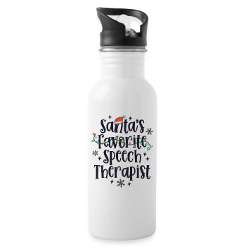 Nette Weihnachtslogopädin Sprachtherapie - Trinkflasche mit integriertem Trinkhalm - Weiß - Rechts