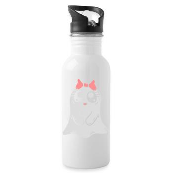 Comic Little Ghost Girl - Water bottle with straw - white - Right