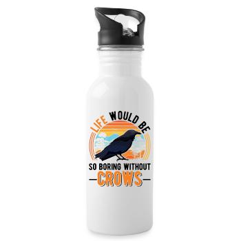 Crow Raven Crow Crow Husbandry Crow Breeder - Water bottle with straw - white - Right