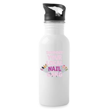 Soutenez votre Nail Gang Nail Tech local - Gourde avec paille intégrée - blanc - Droite