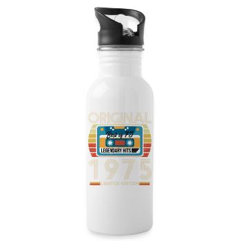 Vintage Geburtstagsgeschenk 1975 Limited Edition - Trinkflasche mit integriertem Trinkhalm - Weiß - Rechts