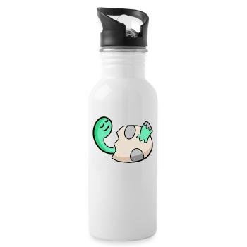 Dinosaurier Ei Dino Baby Motiv - Trinkflasche mit integriertem Trinkhalm - Weiß - Rechts