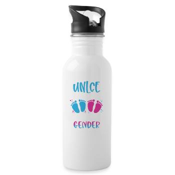 Uncle Is My Name Keeping The Gender Is My Game - Trinkflasche mit integriertem Trinkhalm - Weiß - Rechts