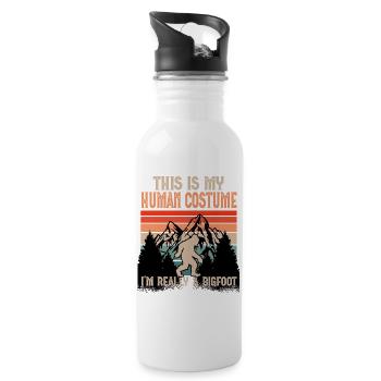 This Is My Human Costume I'm Really A Bigfoot - Trinkflasche mit integriertem Trinkhalm - Weiß - Rechts