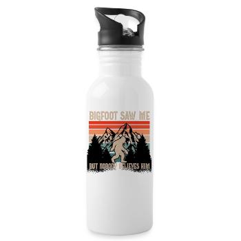 Bigfoot Saw Me But Nobody Believes Him. - Trinkflasche mit integriertem Trinkhalm - Weiß - Rechts
