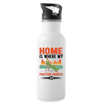 Praying mantis at home Mantis mantis - Water bottle with straw - white - Right