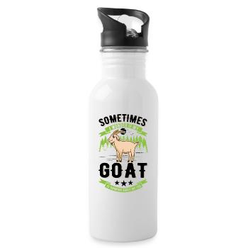 Chèvres Cadeau Chèvre Hôte Chèvre - Gourde avec paille intégrée - blanc - Droite