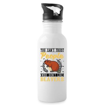 Beaver Beaver Dam Gift Beaver - Gourde avec paille intégrée - blanc - Droite
