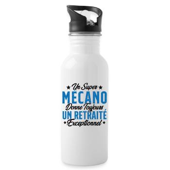 Mécano Papa Cadeau Drôle Fête Des Pères Garagiste - Gourde avec paille intégrée - blanc - Droite