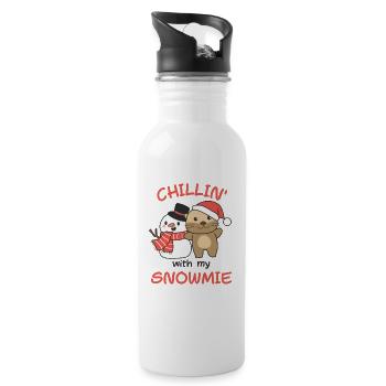 Otter Chillin avec mon schneemann snowmie - Gourde avec paille intégrée - blanc - Droite