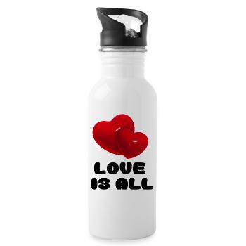 Love is everything # - Water bottle with straw - white - Right