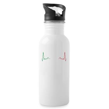 Cane Corso heartbeat - Water bottle with straw - white - Right