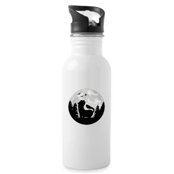 Frettchen Mond Ferret Wiesel - Trinkflasche mit integriertem Trinkhalm - Weiß - Rechts