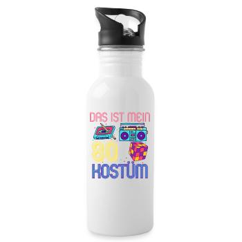 Das ist mein 80er Kostüm - Trinkflasche mit integriertem Trinkhalm - Weiß - Rechts