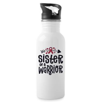 Sister Of A Warrior Vascular Malformation - Water bottle with straw - white - Right