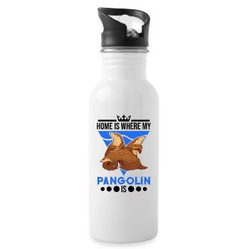 Home is where my pangolin is - Water bottle with straw - white - Right