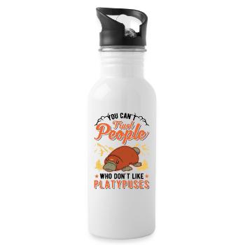 Platypus Gift Platypus - Water bottle with straw - white - Right