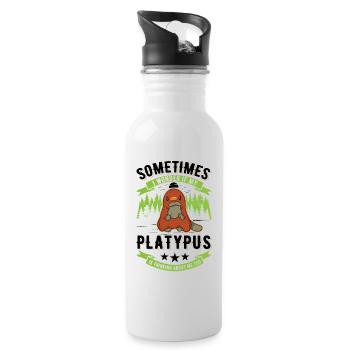 Platypus Spell Platypus - Water bottle with straw - white - Right