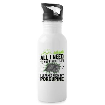 Cadeau de porc-épic Porcupine - Gourde avec paille intégrée - blanc - Droite