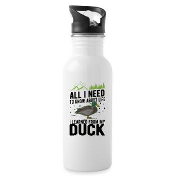 Duck Gift Duck Breeder - Water bottle with straw - white - Right