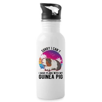 Guinea Pig Gift Guinea Pig - Water bottle with straw - white - Right