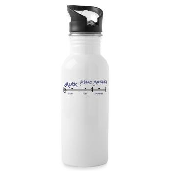 Music Literacy Matters - Trinkflasche mit integriertem Trinkhalm - Weiß - Rechts