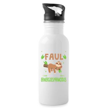 Faultier Sloth Langschläfer Nachthemd - Trinkflasche mit integriertem Trinkhalm - Weiß - Rechts
