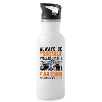 Always be yourself Falcon Falknerei Falke - Water bottle with straw - white - Right