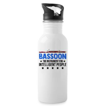 Fagott Instrument für Intelligente Leute Fagottist - Trinkflasche mit integriertem Trinkhalm - Weiß - Rechts