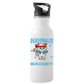 Staff!!! Where is my food??? - Water bottle with straw - white - Right