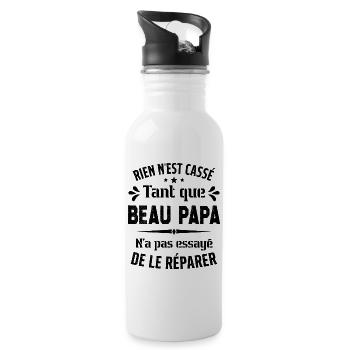 Rien n'est cassé tant que Beau Papa le réparer - Gourde avec paille intégrée - blanc - Droite