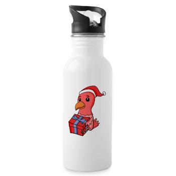 Poulet de Noël Bébé avec cadeau - Gourde avec paille intégrée - blanc - Droite