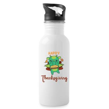 thanksgiving day outfits Truthahn Drache mit Pie - Trinkflasche mit integriertem Trinkhalm - Weiß - Rechts